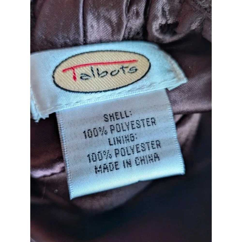 Vintage Talbots Y2K Dark Brown Felted Newsboy Cabbie Cap Hat Medium Size 7